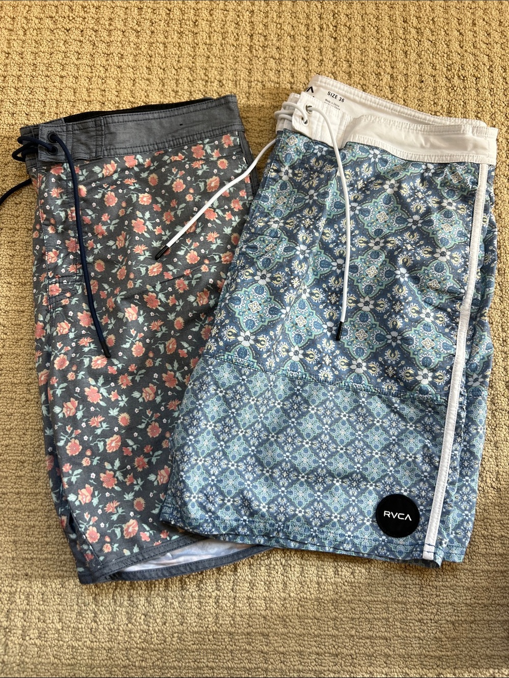 RVCA Men’s Bundle of Blue Patterned Board Shorts